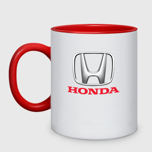 Кружка двухцветная Honda, цвет белый + красный
