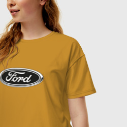 Женская футболка хлопок Oversize Ford | Форд - фото 2