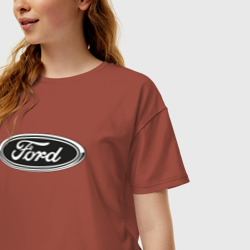 Женская футболка хлопок Oversize Ford Форд - фото 2