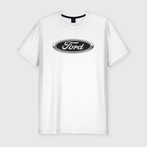 Мужская футболка хлопок Slim Ford Форд, цвет белый