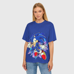 Женская футболка oversize 3D Sonic - фото 2