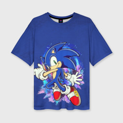 Женская футболка oversize 3D Sonic