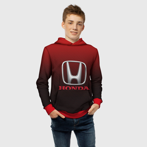 Детская толстовка 3D Honda big logo, цвет красный - фото 6
