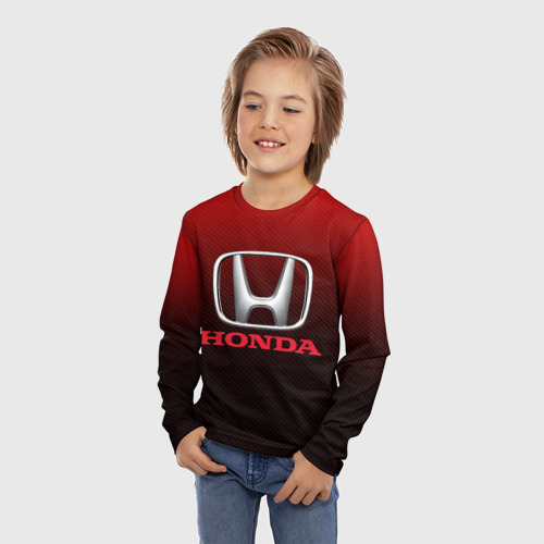 Детский лонгслив 3D Honda big logo, цвет 3D печать - фото 3
