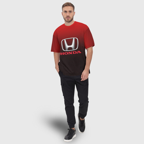Мужская футболка oversize 3D Honda big logo, цвет 3D печать - фото 5