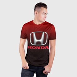 Мужская футболка 3D Slim Honda big logo - фото 2