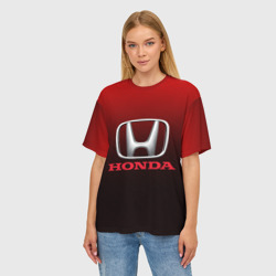 Женская футболка oversize 3D Honda big logo - фото 2