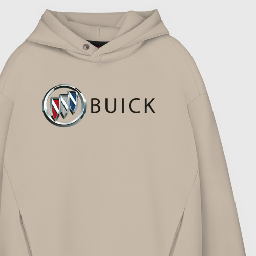 Мужское худи Oversize хлопок Buick | Бьюик, цвет миндальный - фото 4