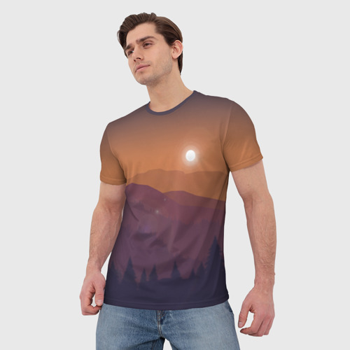 Мужская футболка 3D Горы, цвет 3D печать - фото 3
