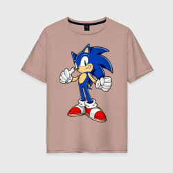 Женская футболка хлопок Oversize Sonic