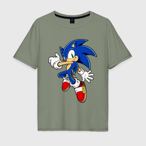 Мужская футболка хлопок Oversize с принтом Sonic, вид спереди #2