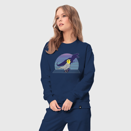 Женский костюм хлопок Попугай Рекс, цвет темно-синий - фото 5