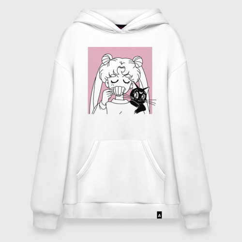 Худи SuperOversize хлопок Usagi Tsukino, Sailor Moon, цвет белый