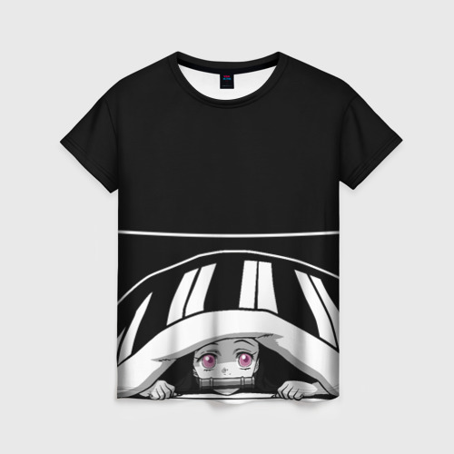 Женская футболка 3D с принтом Demon Slayer, Nezuko, вид спереди #2