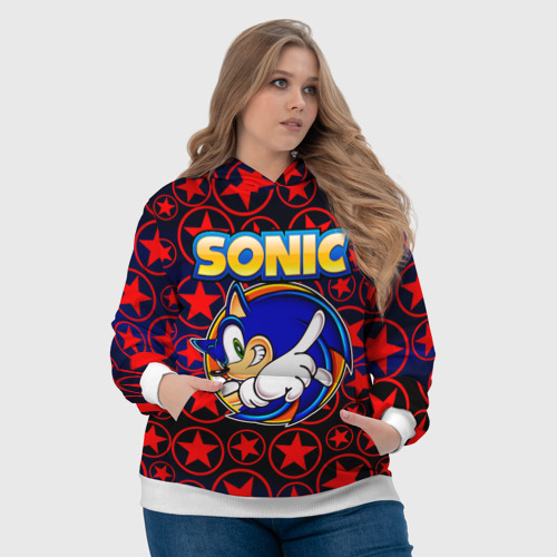 Женская толстовка 3D Sonic, цвет 3D печать - фото 6