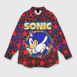 Женская рубашка oversize 3D Sonic