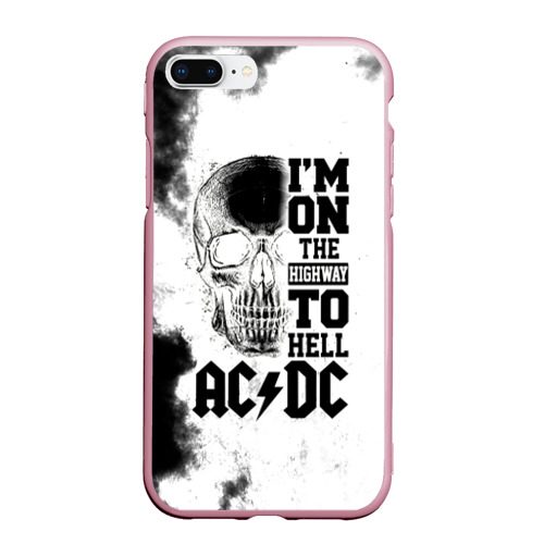 Чехол для iPhone 7Plus/8 Plus матовый I'm on the Highway to hell AC/DC, цвет розовый