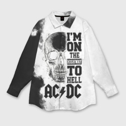 Женская рубашка oversize 3D I'm on the Highway to hell AC/DC