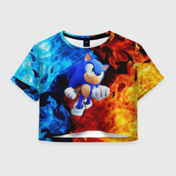 Женская футболка Crop-top 3D Sonic