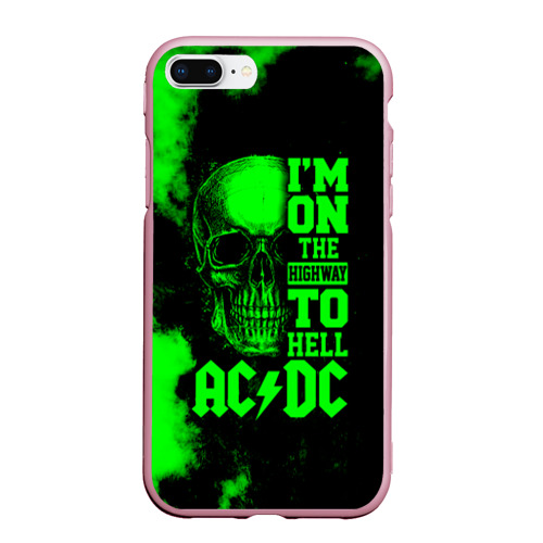 Чехол для iPhone 7Plus/8 Plus матовый I'm on the Highway to hell AC/DC, цвет розовый