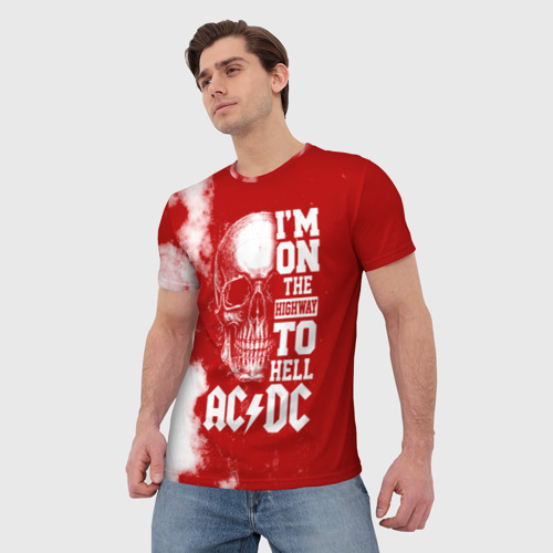 Мужская футболка 3D с принтом I'm on the highway to hell AC/DC, фото на моделе #1