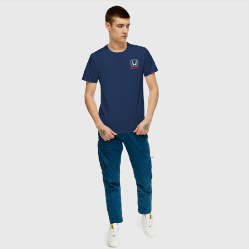 Мужская футболка хлопок HONDA, цвет темно-синий - фото 5