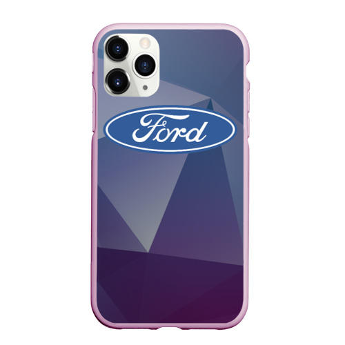 Чехол для iPhone 11 Pro Max матовый Ford Форд, цвет розовый