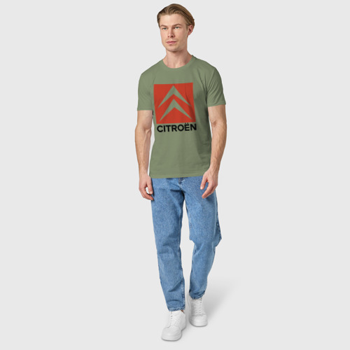 Мужская футболка хлопок Ситроен большое лого, цвет авокадо - фото 5