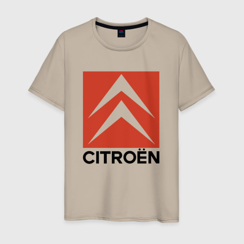 Мужская футболка хлопок CITROEN | СИТРОЕН, цвет миндальный