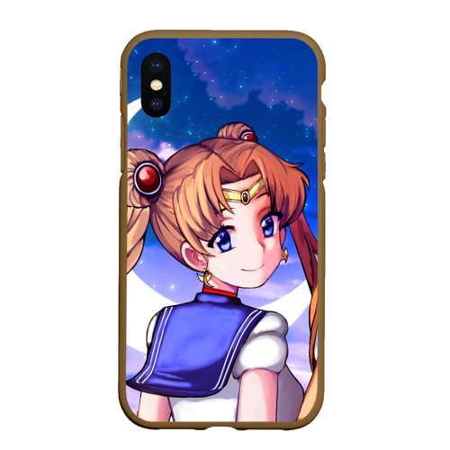 Чехол для iPhone XS Max матовый Sailor moon, цвет коричневый