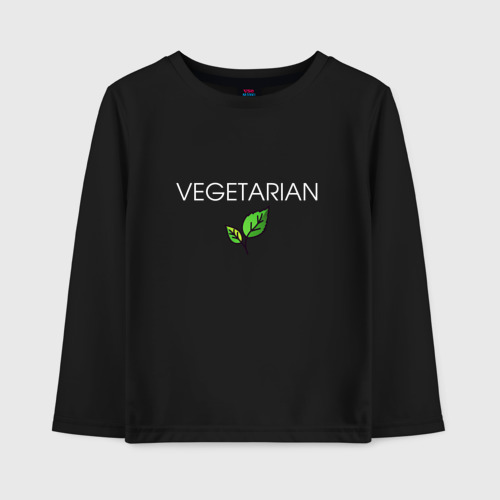 Детский лонгслив хлопок VEGETARIAN, цвет черный