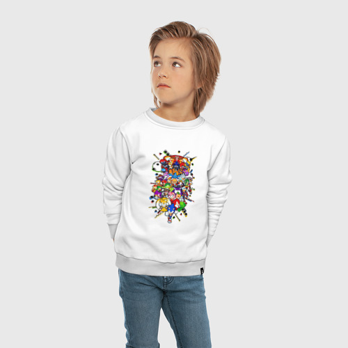 Детский свитшот хлопок с принтом Sonic Pixel Friends, вид сбоку #3