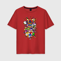 Женская футболка хлопок Oversize Sonic Pixel Friends