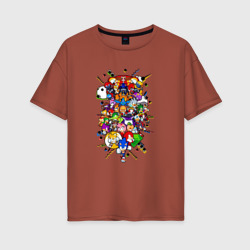 Женская футболка хлопок Oversize Sonic Pixel Friends