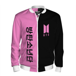 Мужской бомбер 3D BTS black n pink