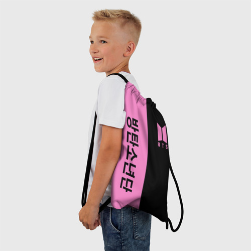 Рюкзак-мешок 3D BTS black n pink - фото 3