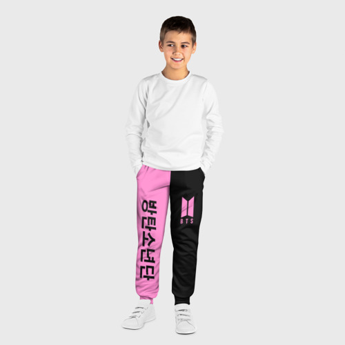 Детские брюки 3D BTS black n pink, цвет 3D печать - фото 4