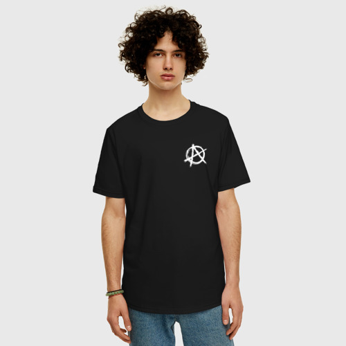 Мужская футболка хлопок Oversize Анархия anarchy, цвет черный - фото 3