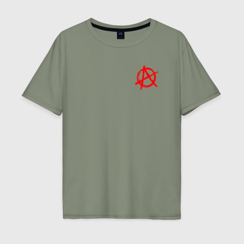Мужская футболка хлопок Oversize Анархия anarchy, цвет авокадо