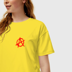 Женская футболка хлопок Oversize Анархия anarchy - фото 2