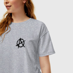 Женская футболка хлопок Oversize Анархия anarchy - фото 2