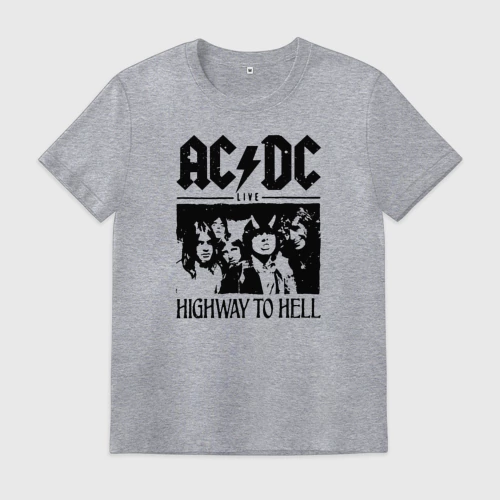 Мужская футболка хлопок с принтом AC/DC Highway to hell, вид спереди #2