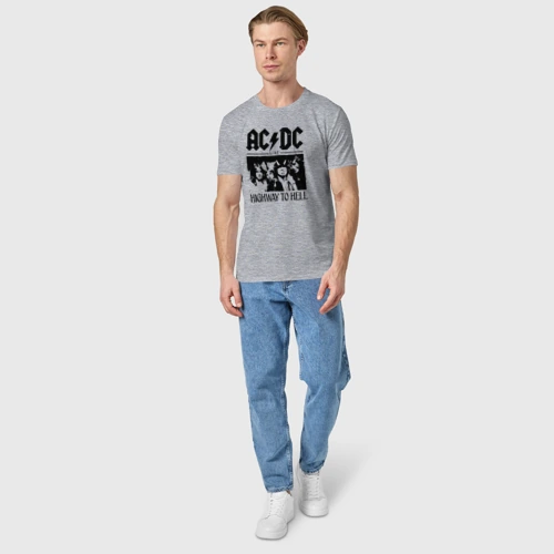 Мужская футболка хлопок с принтом AC/DC Highway to hell, вид сбоку #3