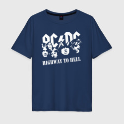 Мужская футболка хлопок Oversize AC/DC Highway to Hell