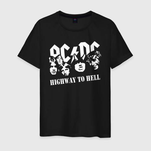 Мужская футболка хлопок AC/DC Highway to Hell, цвет черный
