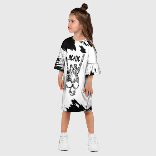 Детское платье 3D с принтом AC/DC, фото на моделе #1