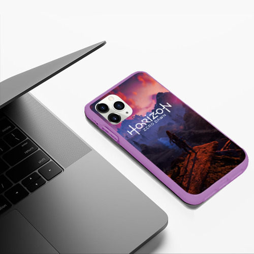 Чехол для iPhone 11 Pro Max матовый Horizon Zero Dawn, цвет фиолетовый - фото 5