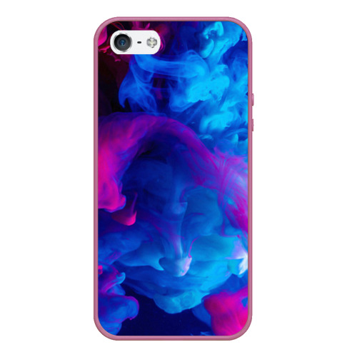 Чехол для iPhone 5/5S матовый Неоновый дым, цвет розовый