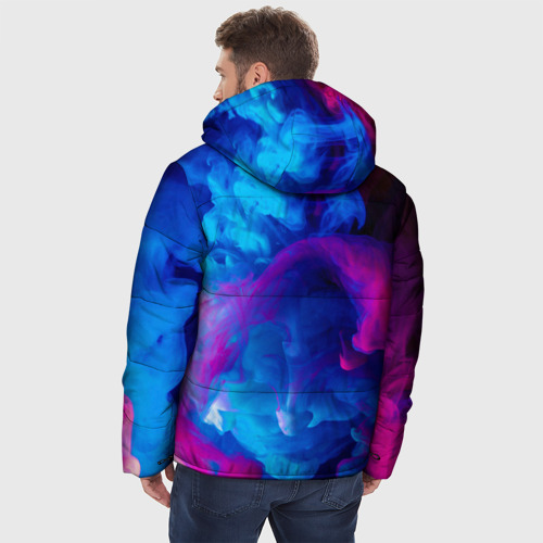 Мужская зимняя куртка 3D Неоновый дым, цвет черный - фото 4