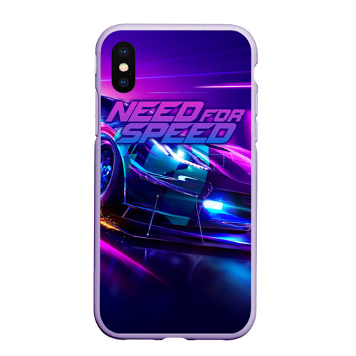 Чехол для iPhone XS Max матовый Need for Speed, цвет светло-сиреневый